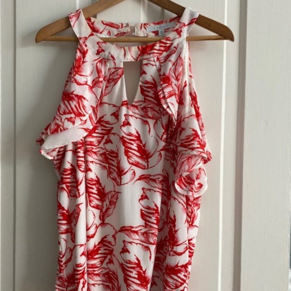 Vibrant sexy floral short sleeve top